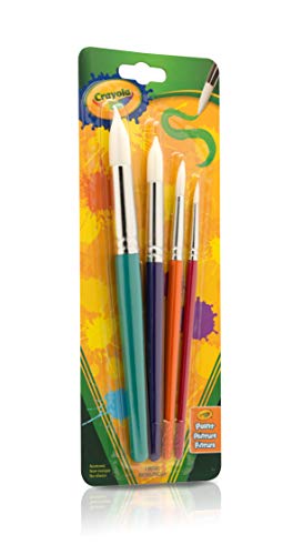 Crayola Kids Paint Brushes, 4 Count, Ages 3, 4, 5, 6