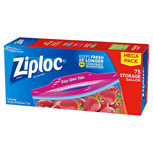 Ziploc Zipper Storage Bags, 2 Gallon, 100 ct, Clear