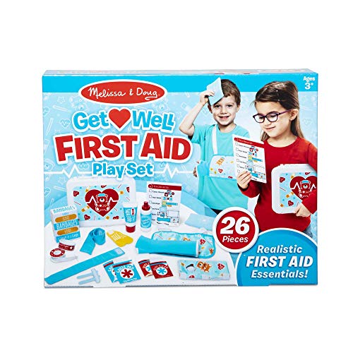 Melissa & Doug Get Well First Aid Kit Play Set (25 Toy Pieces, Great Gift for Girls and Boys - Best for 3, 4, 5, and 6 Year Olds)