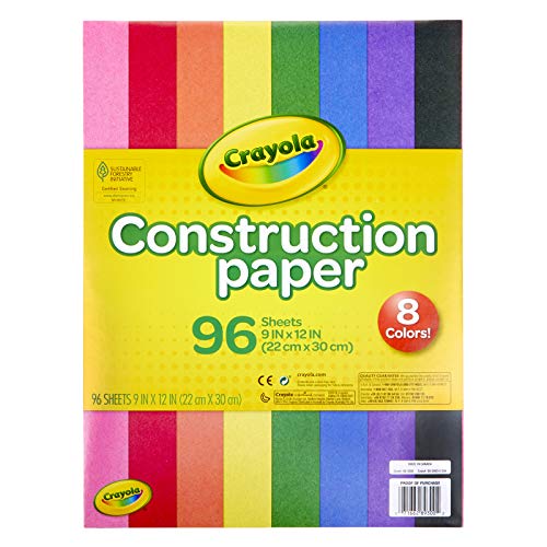 Crayola Construction Paper 9" x 12" Pad, 8 Classic Colors (96 Sheets)