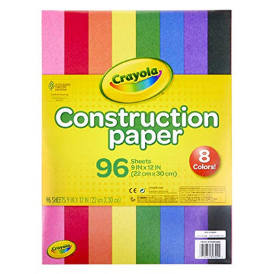 Crayola Construction Paper 9 x 12 Pad, 8 Classic Colors (96 Sheets) -  Paper People Play
