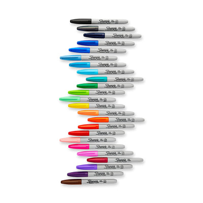 Sharpie 24 Count Permanent Markers, Fine Point, Electro Pop Assorted Colors