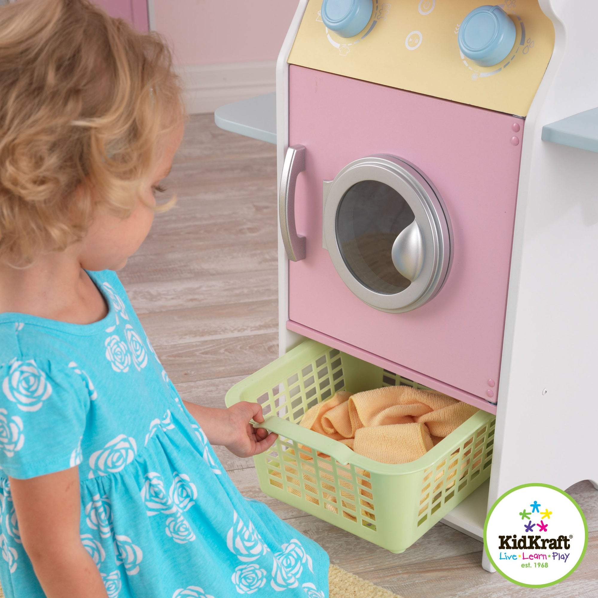 KidKraft Laundry Children's Pretend Play Wooden Stacking Washer