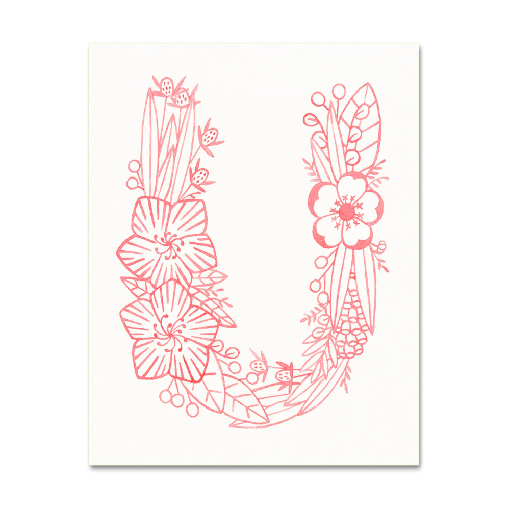 U (Floral Monogram) Digital Download