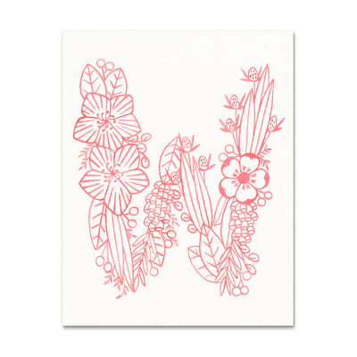 W (Floral Monogram) Digital Download
