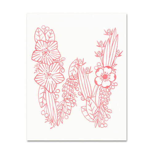W (Floral Monogram) Digital Download